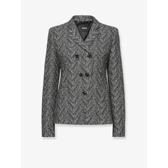 Boss Women Jiarna Herringbone Fabric Coat - Picture 1 of 3